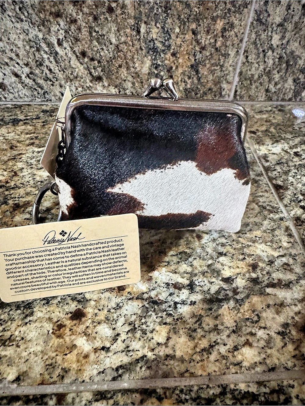 NWT Patricia Nash Cow Print coin purse-Kiss lock๐๐๐๐โผ๏ธโผ๏ธโผ๏ธ - Picture 6 of 11